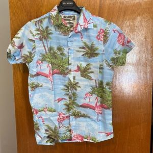 Men’s Flamingo Button-Up Tee